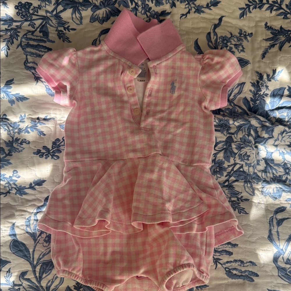 Ralph Lauren Pink Gingham Baby Outfit